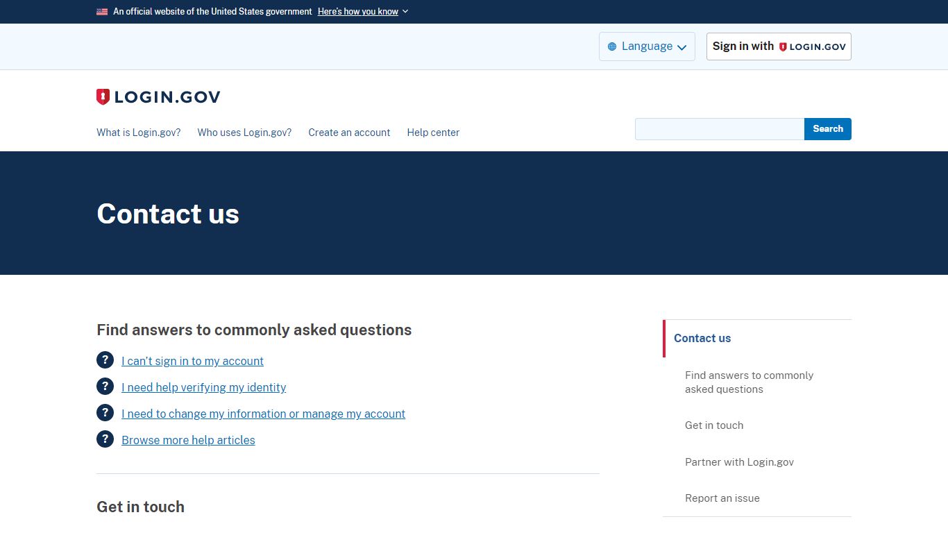 Contact us | Login.gov